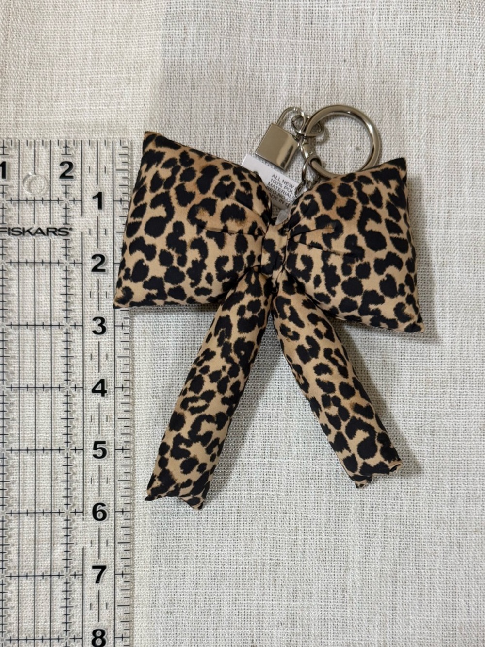 Leopard Bow Bag Charm Keychain - Picture 4 of 5